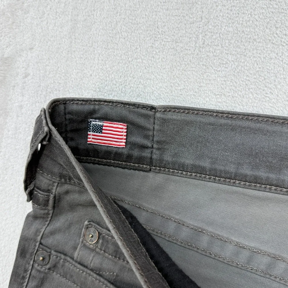 True Religion Dean Tapered Jeans Men 44x34 Grey Button Fly Horseshoe Stretch